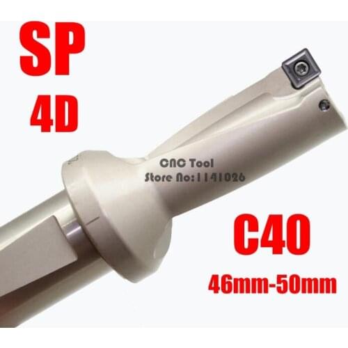 SP C40 4D SD 46 47 48 49 50 mm Indexable Insert U Metal Drilling Shallow Hole Drills Lathe Drill Tool for SP Insert