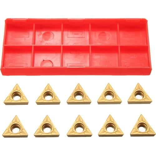 TCMT 16T304 Gold Triangular Tungsten Steel Carbide Inserts Turning Tools X10