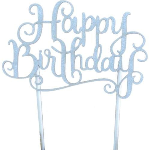 Cake Toppers Shiny Blessing Letters Cake Decoration Happy Birthday Cake Toppers Glod glitter letters happy birthday for Birthday