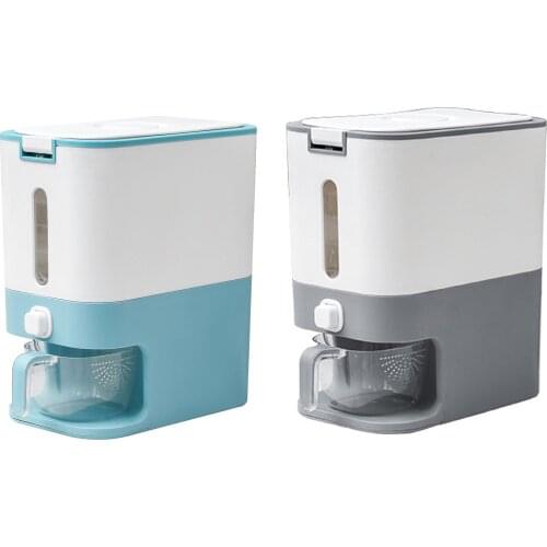 Smart Sealed Box Rice Storage Container Plastic Insect-proof Moisture-proof Rice Bucket 12kg Capacity Household Rice Grains Tank
