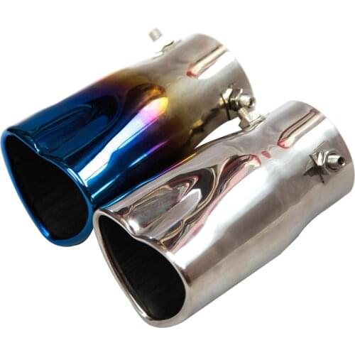 Heart Shaped Universal Car Exhaust Muffler Tip Stainless Steel Pipe Chrome Exhaust Tail Muffler Tip Pipe Inlet ID 63mm/2.5 Silve
