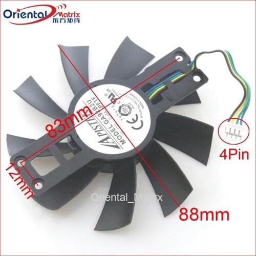 GA92B2U -PFTF 12V 0.46A 4Pin 88mm VGA Fan For Dataland RX580 2048SP RX570 RX560XT 4G X-Serial Graphics Card Cooler Cooling Fan