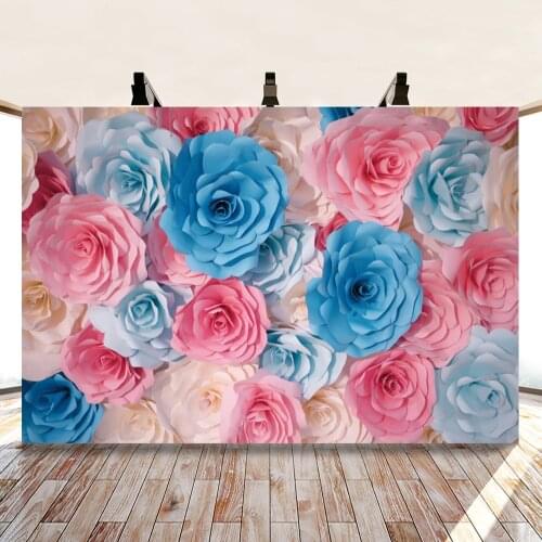 Yeele Colorful Paper Flowers Photocall Party Baby Photography Backdrop Decoration Photographic Backgrounds For Photo Studio