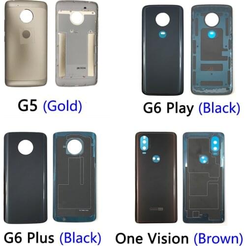 Rear Back Battery Cover Door Housing Case With Glue Sticker Adhesive For Moto G5 G6 E6 Play E7 E7 Plus G8 Power Lite One Vision