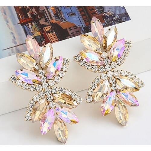 ZHINI Classical Large Drop Earrings for Women Elegance Charm Beautiful Olivine Crystal Earrings Jewelry Accessories pendientes