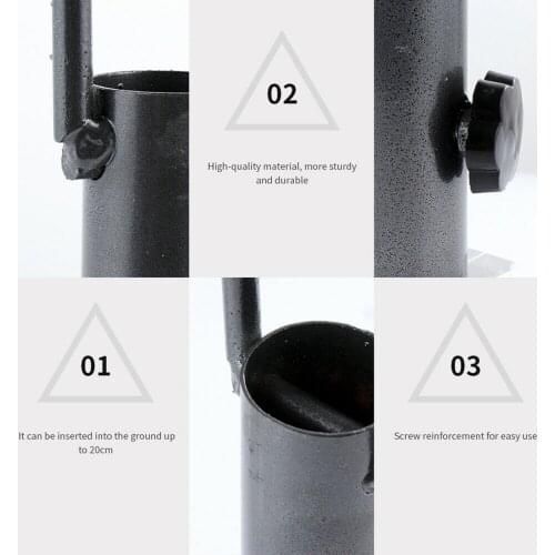 Patio Parasol Umbrella Stand Brolly Ground Spike Metal Anchor Outdoor Yard