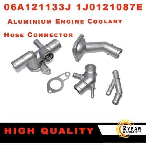 06A121133J 1J0121087E Aluminium Engine Coolant Hose Connector for VW Golf MK4 Jetta Audi TT 1J0121087C 06A121121C