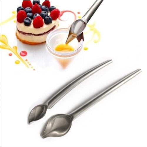 1/2PC Portable Mini Cream Chocolate Sauce Coffee Dessert Spoon Chef Drawing Sauce Stainless Steel Decoration Spoon
