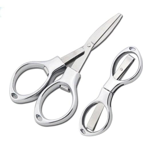 1Pc Creative Durable Good Quality Mini Folding Survival Safety Stainless Steel Fishing Line Outdoor Scissors Silver Scissors