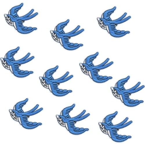10PCS Swallows Patch Iron on Transfer Applique Patch for Clothes for DIY Jacket Craft Sew Embroidery Patches for Clothing Shoes