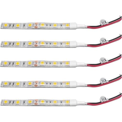 5Pcs 10Cm Waterproof White 5050 Led Strip Lights Dc 12V Caravan Boat Car