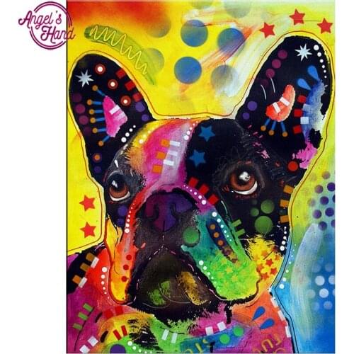 Full diamond embroidery bead patterns square bull dog diamond painting puzzle color dog Needlework 3d diamond picture home decor