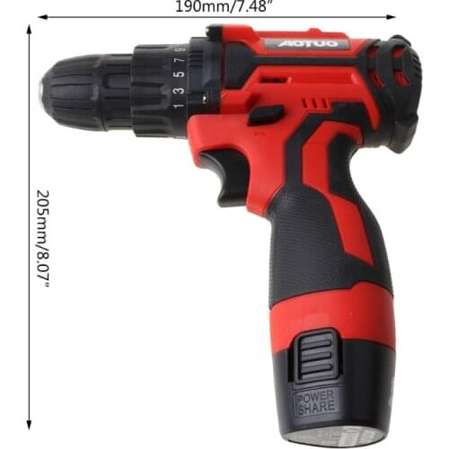 12V Electric Screwdriver Wireless Power Driver Rechargeable Lithium-Ion Battery 203F