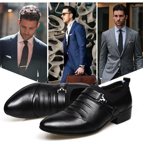 Business Mens Dress Shoes High Quality Shoes For Men Business Men Slip On Office Shoes Pointed Toe Slip-on Men Wedding Shoes