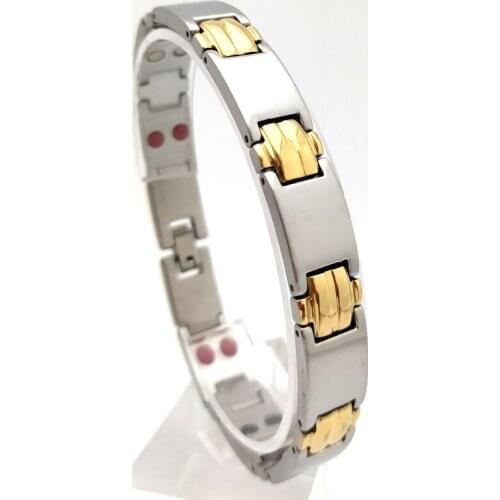 Width 12mm Wholesale Fashion Stainless Steel Magnetic Bracelet Body Care Health Bracelets For Men Women Jewelry