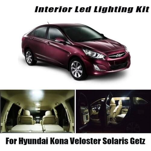 Canbus For Hyundai Kona Veloster FS JS Solaris Getz Vehicle LED Interior Map Dome Trunk Light kit Car Lighting