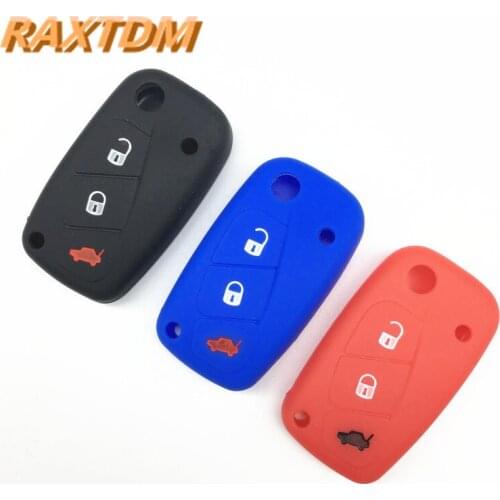 1pc 3 buttons Silicone car key case cover for FIAT /Panda /Stilo /Punto /Doblo /Grande /Bravo 500 Ducato /Minibus