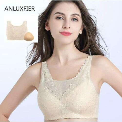 H4607Women Light Artificial Breast Bra Suit Set Female Wire Free Silicone Prosthesis Bras After Breast Cancer Surgery Underwear
