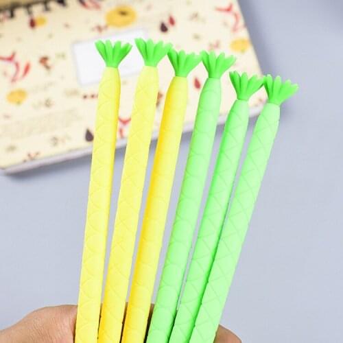 100 pcs Korean Creative Pineapple shape Neutral Pen small fresh Water students learn Stationery signature 0.5 Black Pen