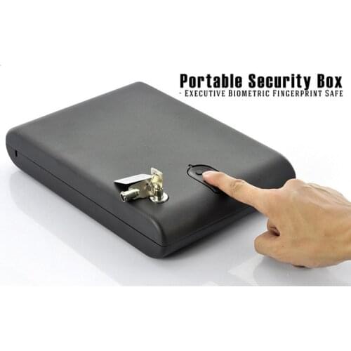 Fingerprint and key safety box, jewelry box, steel safe, safe case, strongbox, protable security box