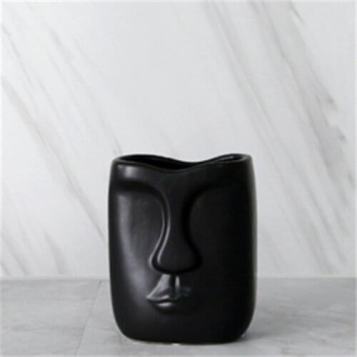 Creative Face Vase Mould Plaster Cement Planter Making Tools Handmade Desk Decoring Flower Pot Silicone Molds