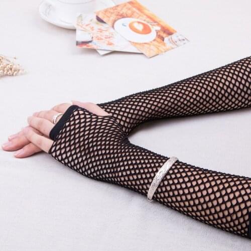 Fashion Long Fishnet Gloves Punk Multicolor Nightclub Sexy Gloves Wedding Cosplay Alternative Costume Womens Erotic Accessories
