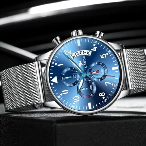 Relogio Masculino JLANDA Minimalist Mens Fashion Ultra Thin Watches Simple Men Business Stainless Steel Mesh Belt Quartz Watch