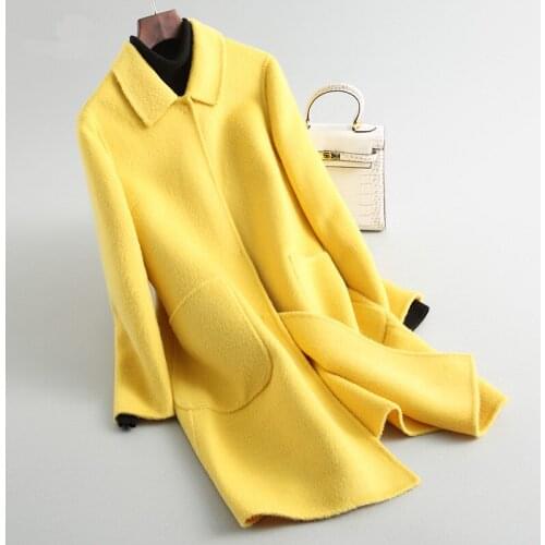New Pop Women Spring Jacket Double-side Casual Coats Outerwear Women Elegant Autumn Winter Wool Coat Female A007