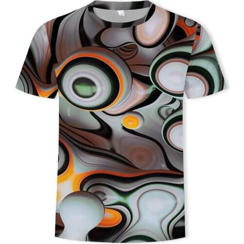 2019 new style hot sale Fashion Fashion Mens Splash-ink 3D Printing Tees Shirt Short Sleeve T-Shirt Blouse Top high quality