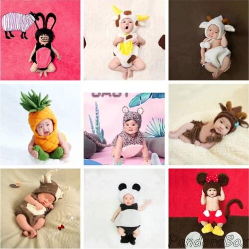 Infant Baby Girl Boy Photoshoot Outfits Toddler Photography Props Cartoon Clothes Child Kids Birthday Picture Shooting Costume