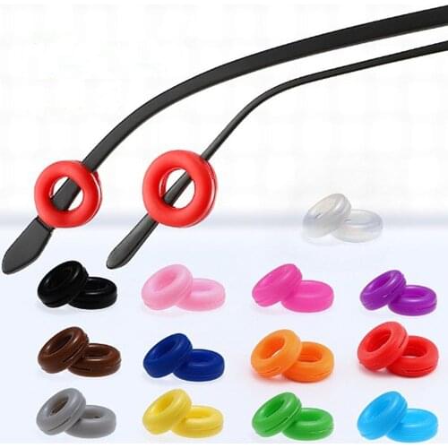 Wholesale 50pairs(100pcs) round eyewear glasses Anti Slip silicone ear hook temple tip holder glasses accessories 12colors