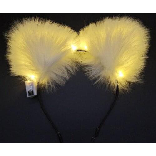 Girls Women Kids LED Flashing Light Up Luminous Cat Headband Hallowmas For Baby Shower Birthday Party Bar Night Club Gifts Toys