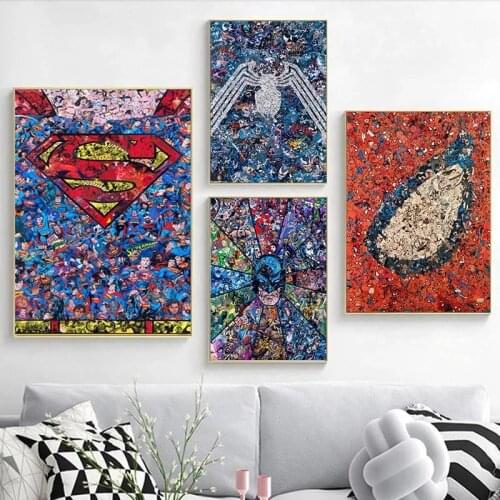 Superhero Avengers Painting Marvel Spider-Man Iron Man Spider-man Art Prints Poster Prints for Living Room Home Decor