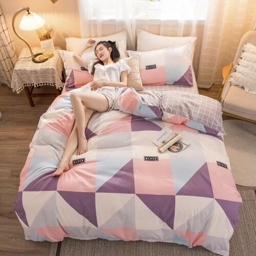 Simple Bedding Set With Pillowcase Duvet Cover Sets Bed Linen Sheet Single Double Queen King Size Quilt Covers Bedclothes