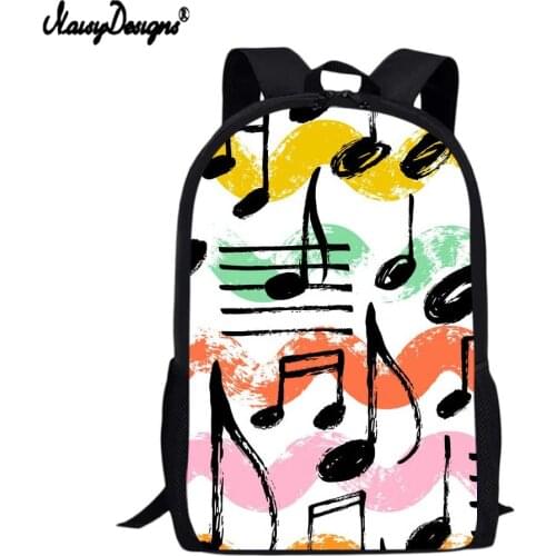 NOISYDESIGNS Colorful Piano Notes Printing School Bags for Teenagers Girls Schoolbag Bookbag Student Shoulder Backpacks Mochila