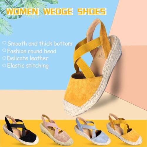 Fashion Sandals zapatos de mujer Womens Ladies Cross Elastic Belt Wedges Heel Sandals Footwear Outdoor Casual Beach Shoes