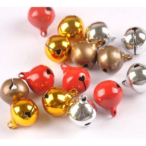 Silvery/gold/red Loose Beads Nickel Copper Jingle Bells Pendants Hanging Christmas Tree Ornaments Decorations cp2682