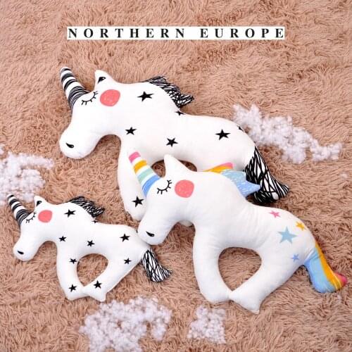 Nordic decoration pillow pony unicorn almohada de viaje childrens room decorated soft pillow almohada travesseiro