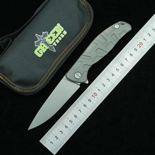 Green thorn F95 folding knife K110 blade titanium alloy handle outdoor camping hunting pocket kitchen knife fruit knife EDC tool