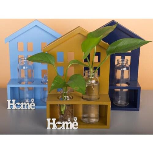 Glass Hydroponic Planter Pot Flower Vase Container Holder Rack Window Hanging Basket