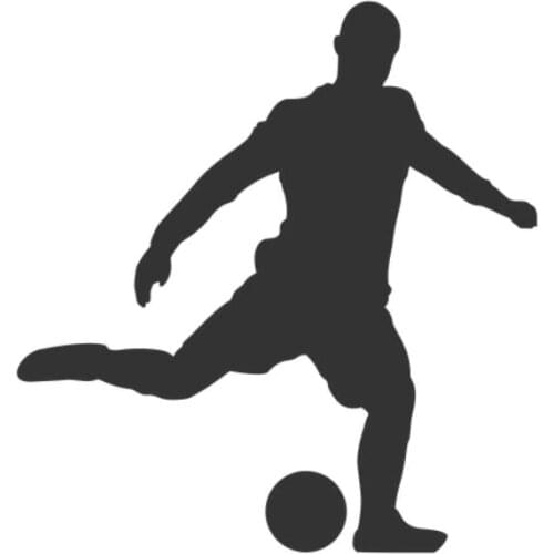 Soccer athlete FOOTBALL PLAYER Vinyl Decal Car Sticker Stencil Silhouette Black/Silver BA514