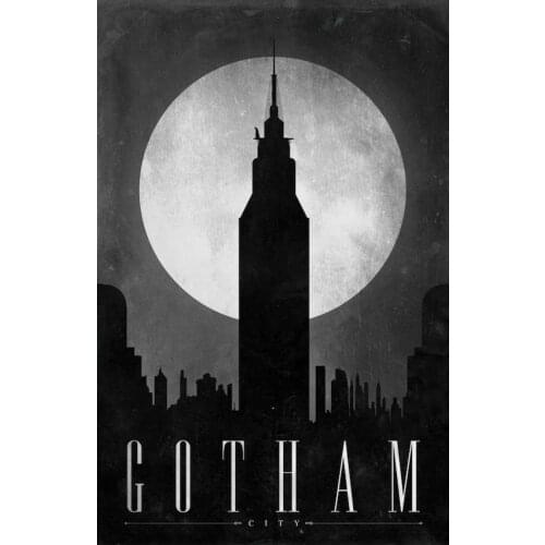 GOTHAM CITY Vintage Retro Travel Railways Photo Art Film Print Silk Poster for Your Home Wall Decor 24x36inch