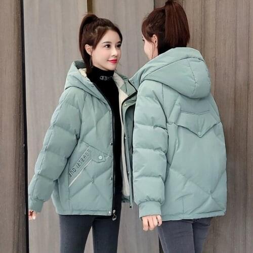 2021 New Winter Jacket Women Parkas Down Cotton Jacket Long Sleeve Hooded Thick Cotton Padded Parka Female Coat Warm Outwear