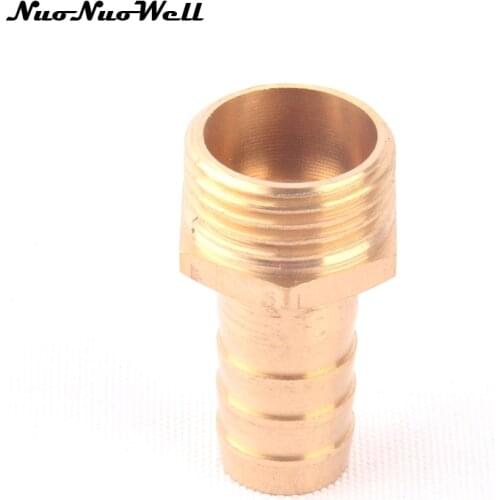 1pcs NuoNuoWell Brass 1/2"-14mm Male Straight Hose Connector Garden Irrigation Watering Pipe Metal Adapter Coupler Fittings