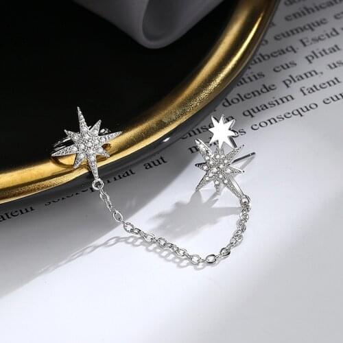 A Girl' 1 PCS Fashion Korean Zircon Ear Cuff Clip Earrings For Women Wedding Jewelry Romantic Snowflower Earcuff