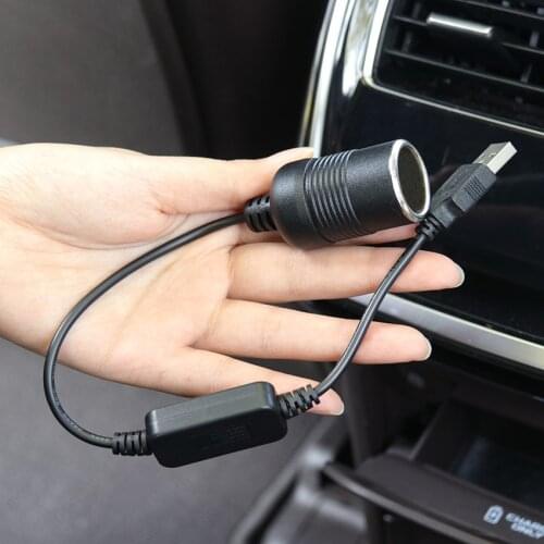 1PC Car Cigarette Lighter Socket USB 5V To 12V Converter Adapter Wired Controller Plug Connector Adapter Auto Interior Accessori