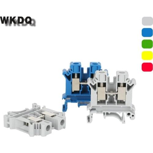 10pcs UK-10N Gray 2 Conductors Universal Screw Connection Din Rail Terminal Block Connector UK10 Screw Terminal blocks