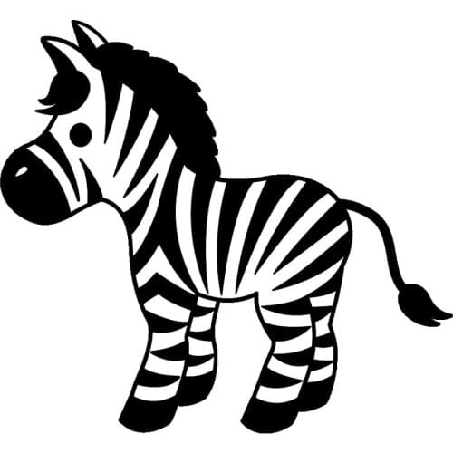15.9cm*14.5cm Baby Zebra Nursery Fashion Stickers Decals Vinyl Black/Silver S3-5194