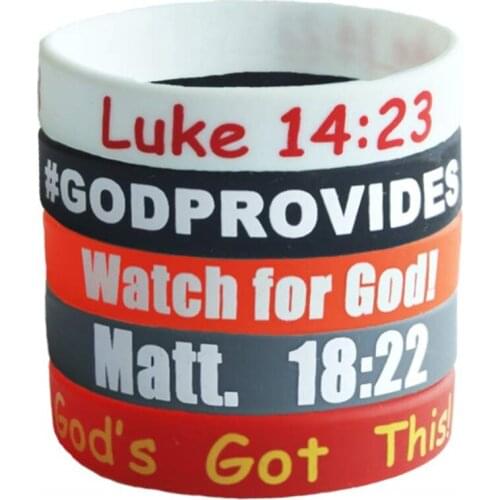 300pcs Christian Luke Matt God Provides Silicone Bracelets Rubber Wristbands Free Shipping by DHL