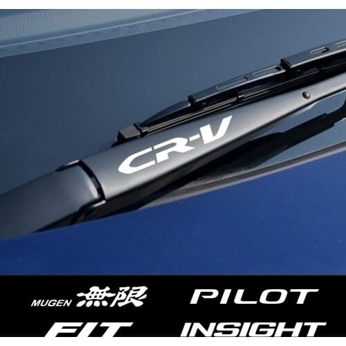 4PCS Car Window Wiper Vinyl Stickers Decal For Honda Fit Mugen Insight Type S VTEC DOHC Modulo Vezel Pilot HR-V CR-V Accessories